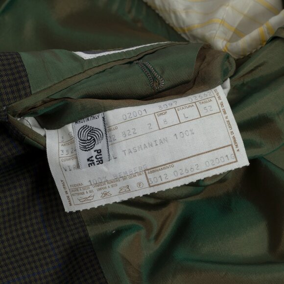 Giorgio Zanella (Italy) Tasmanian Virgin Wool Windowpane Houndstooth Cutaway - Picture 12 of 12
